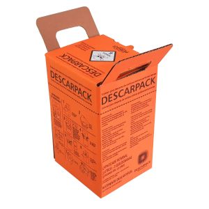 Coletor para Descarte de Resíduos Tóxicos Perfurocortantes Descarpack Cx 20 Unidades