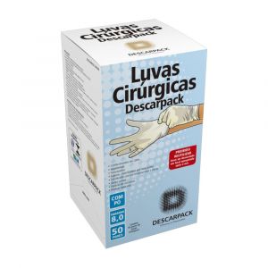 LUVA CIRURGICA 8.0 COM PO DESCARPACK CX500PR                