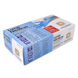 LUVA NITRILICA SEM PO PP AZUL DESCARPACK CX20CT             