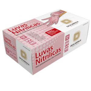 LUVA NITRILICA SEM PO PP ROSA DESCARPACK CX20CT             